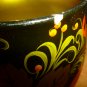 VINTAGE RUSSIAN HOHLOMA WOOD CARVED WINE WATER FOOTED GOBLET SET OF 3