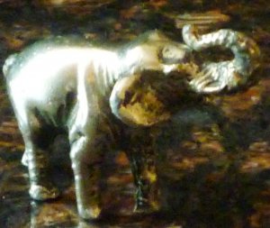 MINIATURE SILVERPLATED ELEPHANT FIGURINE PAPER WEIGHT