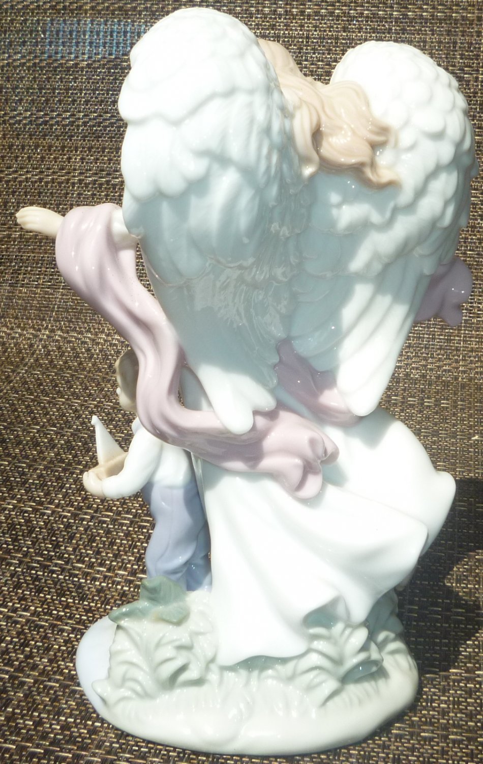 STUNNING PORCELAIN FIGURINE GUARDIAN ANGEL BOY WITH THE BOAT BY ROMAN ...