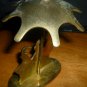 VINTAGE GATCO CHARMING SOLID BRASS GOOSE WITH DUCKLING UNDER UMBRELLA FIGURINE