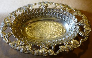 SILVERPLATE ORNATE INTRICATE BOWL BY HOLIDAY DESIGNS MADE IN JAPAN