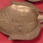 SINGLE CIGARETTE SOLID BRASS ASHTRAY SET OF TWO LEAF