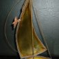 STUNNING COPPER FIGURINE ON MARBLE SAILBOAT MOTT SIGNED