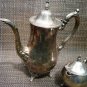 VINTAGE ORNATED SILVERPLATE ONEIDA TEA COFFEE POT & CREAMER SET