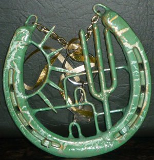VINTAGE ST. CROIX FORGE HORSESHOE 3 HOOKS WALL HANGING KEY HOLDER SOUTH WESTERN