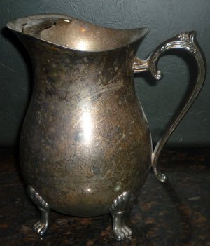VINTAGE STUNNING SILVERPLATE FOOTED LEONARD PITCHER