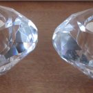 BEAUTIFUL CRYSTAL GLASS ROUND PRISM CANDLEHOLDER SET OF 2