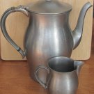 VINTAGE PEWTER TEA/COFFEE POT & CREAMER SET BY INTERNATIONAL PEWTER VINTAGE PEWTER TEA/COFFEE POT & CREAMER SET BY INTERNATIONAL PEWTER