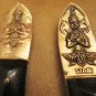 BEAUTIFUL BRONZE & TEAK VINTAGE SIAM SIDDHARTHA CHEESE SERVING FORK & KNIFE SET
