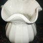 BEAUTIFUL FINE WHITE PORCELAIN LEFTON LACE FLOWER VASE 6"