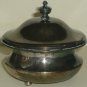 VINTAGE LIDDED SILVERPLATED SUGAR BOWL TRINKET FOOTED SHEFFIELD SILVER ON NICKEL