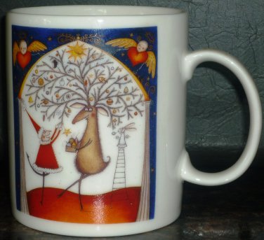 CHARMING NEWMAN MARCUS COLLECTIBLE PORCELAIN COFFEE/TEA MUG CHRISTMAS '96