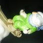 VINTAGE PORCELAIN MUSIC BOX SKIER WINTER BEAUTY ROTATING M JAPAN SANKYO
