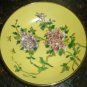 GORGEOUS YELLOW PORCELAIN HANDPAINTED CARNATION GOLD ENCASED PLATE DECORATIVE
