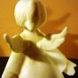 VINTAGE CHARMING WHITE BISQUE PORCELAIN FIGURINE KISSING ANGELS SET OF 2 SCHMIDT