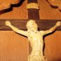 VINTAGE STUNNING WOOD CARVING BOX WALL MOUNT CRUCIFIX JESUS ANRI CHRISTMAS