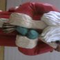 CHARMING COLLECTIBLE SET OF 4 CERAMIC SANTA CLAUS CHRISTMAS ORNAMENTS
