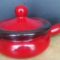 GORGEOUS DE SILVA ORANGE RED CERAMIC TERRACOTTA LIDDED POT CASSEROLE NEW ITALY