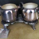 VINTAGE KEYSTONEWARE SILVER PLATED 3 PC SUGAR & CREAMER TRAY/CADDY CERTIFICATE VINTAGE KEYSTONEWARE SILVER PLATED 3 PC SUGAR & CREAMER TRAY/CADDY CERTIFICATE