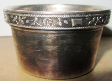 SMALL VINTAGE SILVERPLATED SHIEFFIELD VINARS WITH PLASTIC LINER CUP TOOTHPICK