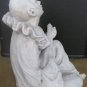 VINTAGE MANDOLIN PLAYING HARLEQUIN MINSTREL FIGURINE HEAVY PLASTER GARDEN