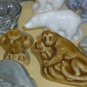 PORCELAIN SET 20 MINIATURE ANIMALS BEAR ELEPHANT EAGLE WOLF RABBIT FISH SEA LION