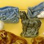 PORCELAIN SET 20 MINIATURE ANIMALS BEAR ELEPHANT EAGLE WOLF RABBIT FISH SEA LION