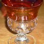 VINTAGE INDIANA FLASHED RUBY RED CROWN THUMB PINK CORDIAL GLASS GOBLET
