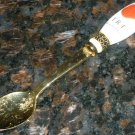 VINTAGE COLLECTIBLE PORCELAIN BRASS SMALL SPOON MEDICINE TRT PHARMACY