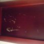 GORGEOUS RED WOOD JEWELRY BOX MULTIPLE COMPARTMENTS 3 DRAWERS BLACK VELOUR LINING