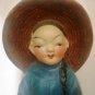 VINTAGE ASIAN GIRL FIGURINE IN BLUE OCCUPIED JAPAN