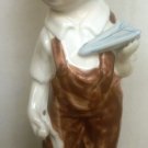 VINTAGE PORCELAIN FIGURINE BOY W/PAPER PLANE & BUTTERFLY KITE EUROPEAN CHINA