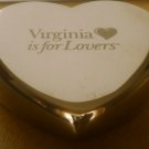 CHARMING POLISHED STAINLESS STEEL ETCHED VIRGINIA FOR LOVERS PAPER WEIGHT HEART