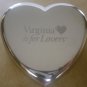 CHARMING POLISHED STAINLESS STEEL ETCHED VIRGINIA FOR LOVERS PAPER WEIGHT HEART