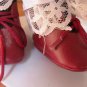 BEAUTIFUL BISQUE PORCELAIN ADELCO DOLL 14' W/STAND CHECKERED OUTFIT