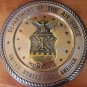 UNIQUE SOLID BRASS SCULPTURED PLATE PLAQUE DEPARTMENT OF AIR FORCE UNITED STATES