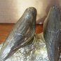 VINTAGE SILVERPLATED PARAKEET BIRDS SALT & PEPPER SHAKERS W/STAND NEST JAPAN