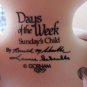 CHARMING PORCELAIN DAYS OF THE WEEK GORHAM SUNDAY'S CHILD DOLL BY GORHAM W/STAND
