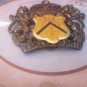UNIQUE VINTAGE DIEU ET MON DROIT FRAMED EMBLEM COAT OF ARMS BADGE WALL PLAQUE