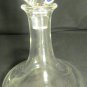 VINTAGE CLEAR CRYSTAL GLASS DECANTER DIAMOND CUT BALL STOPPER
