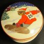 CHARMING 'SNOWBOARD TEDDY' MIKASA PORCELAIN TRINKET LIDDED BOX JAPAN