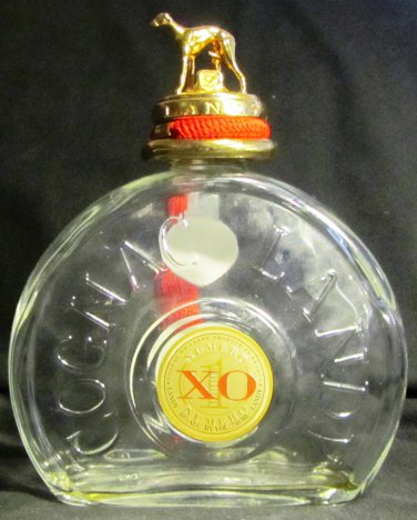 RARE GREYHOUND TASSEL TOPPER COGNAC LANDY D'OR EMPTY BOTTLE DECANTER FRANCE
