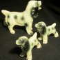 CHARMING HANDPAINTED PORCELAIN COCKER SPANIEL DOG FIGURINE GROUP SET OF 3