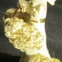 GORGEOUS VINTAGE LEFTON PORCELAIN SPAGHETTI POODLE W/UMBRELLA FIGURINE GOLD