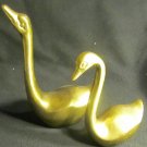 VINTAGE BEAUTIFUL SOLID BRASS SWAN FIGURINE SET OF 2