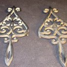 VINTAGE CAST IRON J.Z.H. LEAF DESIGN TRIVET HOT PLATE WALL DECOR SET OF 2 VINTAGE CAST IRON J.Z.H. LEAF DESIGN TRIVET HOT PLATE WALL DECOR SET OF 2