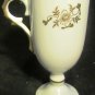 VINTAGE INARCO MINIATURE PEDESTAL COFFEE TEA CUP MUG GOLD FLOWERS
