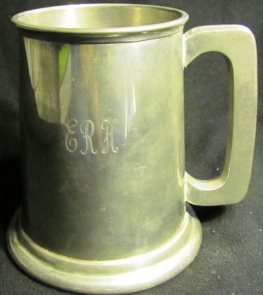 VINTAGE EALES SHEFFIELD ENGLISH PEWTER ENGLAND STEIN TANKARD ENGRAVED