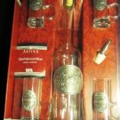 GORGEOUS PEWTER SKS SCHNAPS VODKA SET RUSSIAN TROIKA DECANTER SHOT GLASS GORGEOUS PEWTER SKS SCHNAPS VODKA SET RUSSIAN TROIKA DECANTER SHOT GLASS