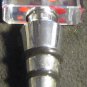 UNIQUE GLASS BOTTLE STOPPER RED POLKA DOTS STEEL RUBBER